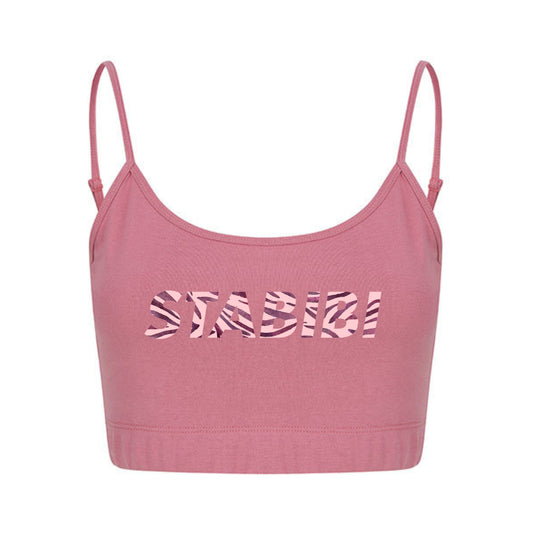 Spaghettiträger-Top "shy Zebrabibi" in dusty pink